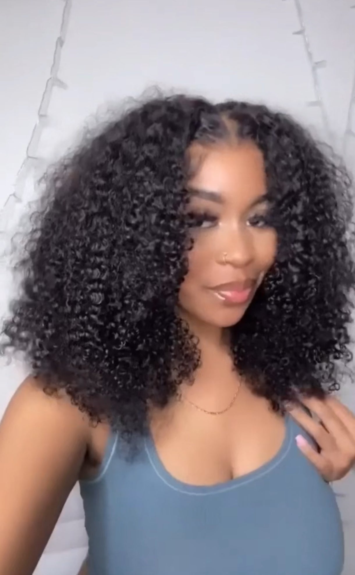 Kinky curls glueless closure wig