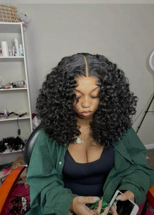 Kinky curls glueless closure wig