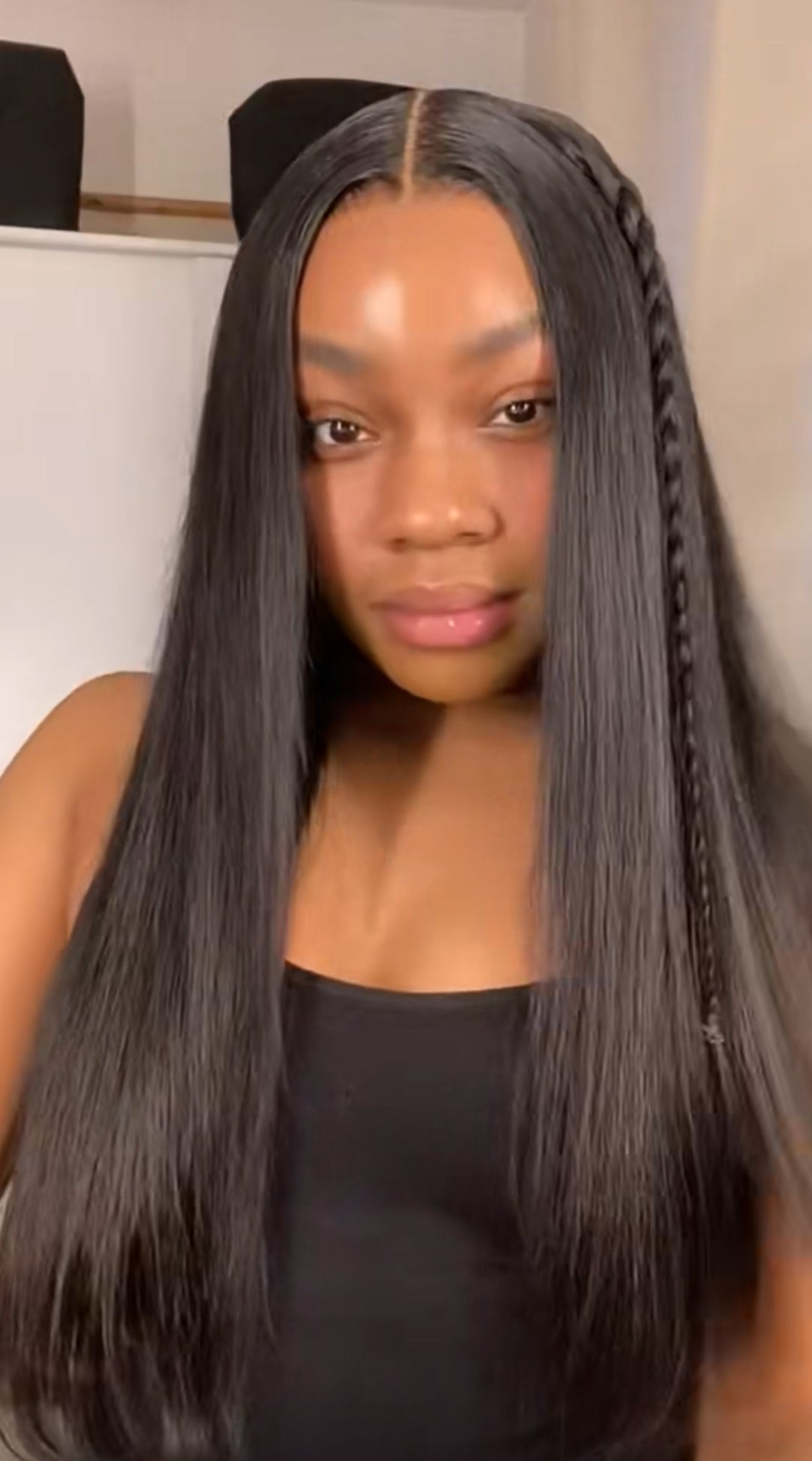 Straight closure glueless wig